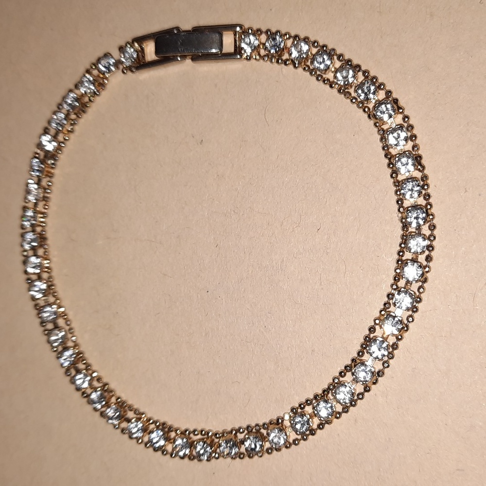 Vintage cz Gold Plated tennis bracelet Dainty Feminine